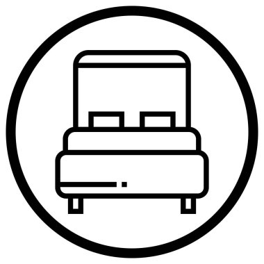 Yatak Vektörü Simgesi Tasarım İllüstrasyonu