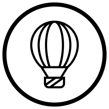 Sıcak hava balonu Vektör Simgesi Tasarım Çizimi