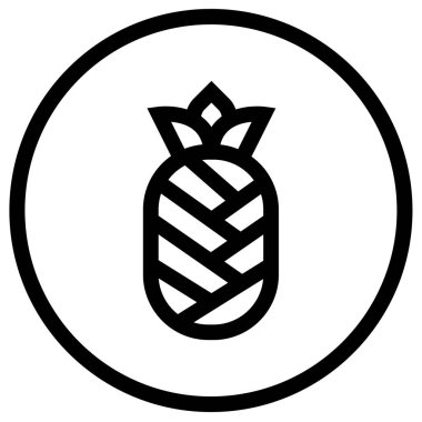 Ananas Vektörü Simgesi Tasarım İllüstrasyonu