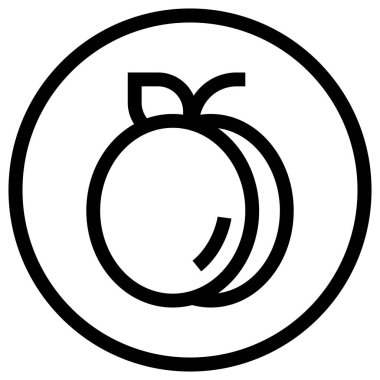 Kayısı Vektörü Simgesi Tasarım İllüstrasyonu