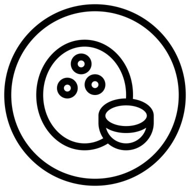 Hindistan Cevizi Vektörü Simgesi Tasarım Çizimi