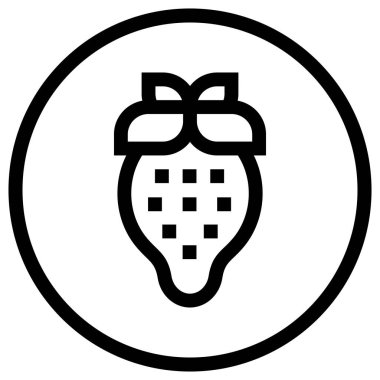 Çilek Vektörü Simgesi Tasarım İllüstrasyonu