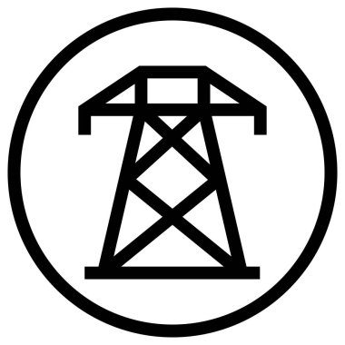 Elektrik Kulesi Vektör Simgesi Tasarım Çizimi