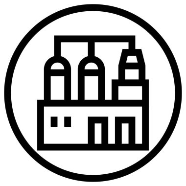 Gaz Rafineri Vektör Simgesi Tasarım İllüstrasyonu