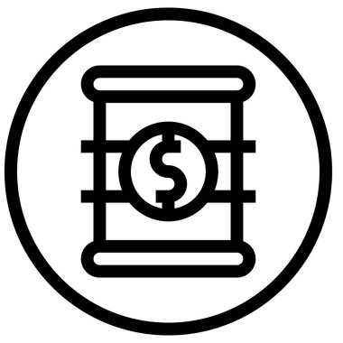 Fıçı Fiyat Vektörü Simgesi Tasarımı Çizimi