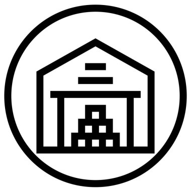 Depo Vektör Simgesi Tasarım İllüstrasyonu