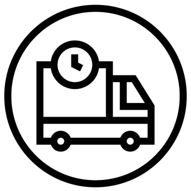 Teslimat Kamyonu Vektör Simgesi Tasarımı İllüstrasyonu