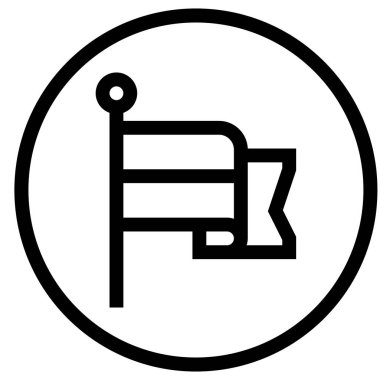 Dalgalanan Bayrak Vektörü Simgesi Tasarım İllüstrasyonu