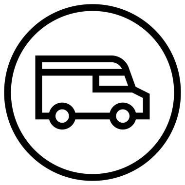 Dağıtım Van Vector Simgesi Tasarım İllüstrasyonu