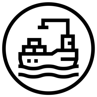 Kargo gemisi Vektör Simgesi Tasarım İllüstrasyonu