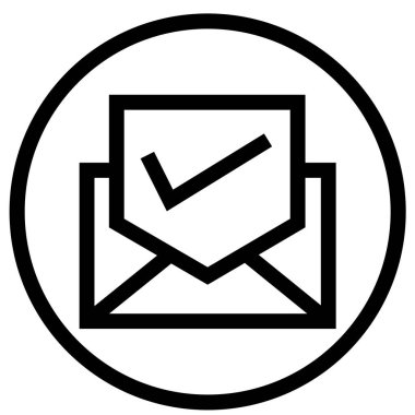 Doğrulanmış E- posta Vektörü Simgesi Tasarım İllüstrasyonu