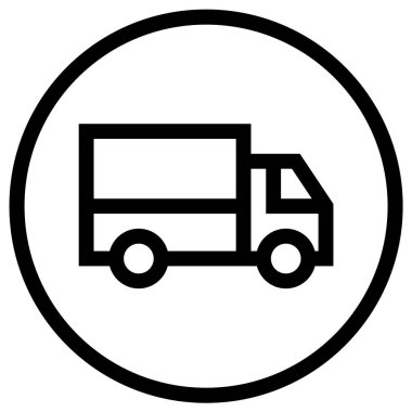 Teslimat Kamyonu Vektör Simgesi Tasarımı İllüstrasyonu