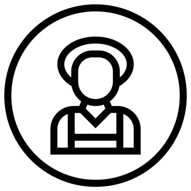 Hizmetçi Vektörü Simgesi Tasarım İllüstrasyonu