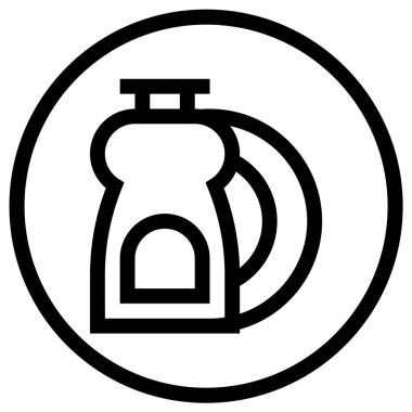 Tabak Yıkama Vektörü Simgesi Tasarım İllüstrasyonu