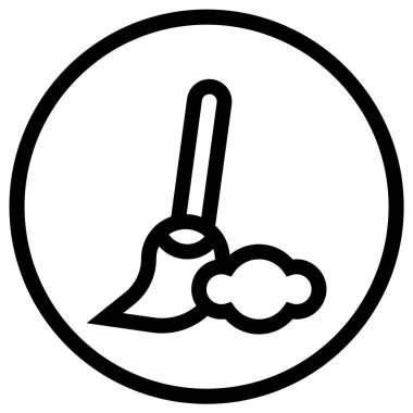 Süpürge Vektör Simgesi Tasarım İllüstrasyonu