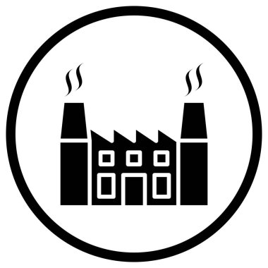 Nükleer Santral Vektör Simgesi Tasarım İllüstrasyonu