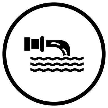 Atık Su Vektörü Simgesi Tasarım Çizimi