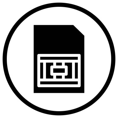 Sim Kart Vektör Simgesi Tasarım İllüstrasyonu