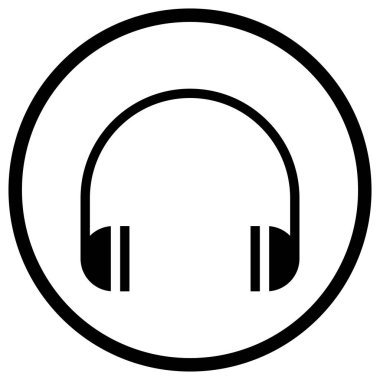 Kulaklıklar Vektör Simgesi Tasarım İllüstrasyonu