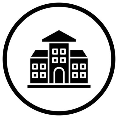 Okul Vektörü Simgesi Tasarım İllüstrasyonu