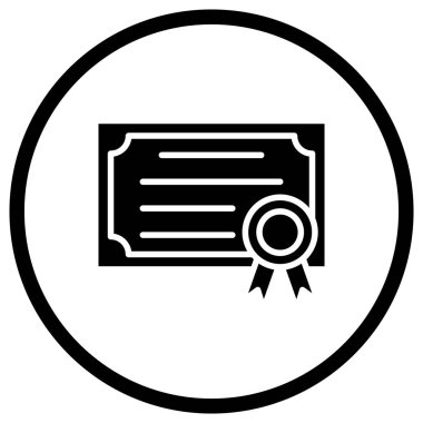 Sertifika Vektör Simgesi Tasarım İllüstrasyonu