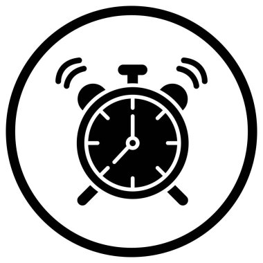 Alarm Saati Vektör Simgesi Tasarım İllüstrasyonu