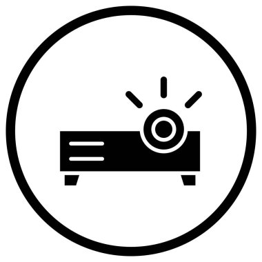Projektör Vektör Simgesi Tasarım İllüstrasyonu