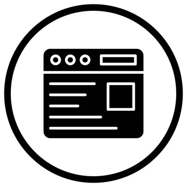 Web Sitesi İçerik Vektörü Simgesi Tasarım İllüstrasyonu