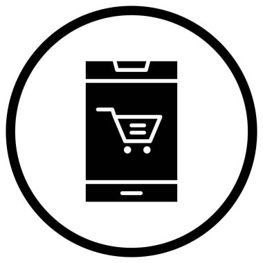 Çevrimiçi alışveriş vektörü Simge Tasarım İllüstrasyonu