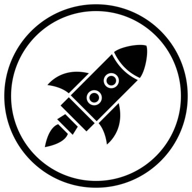 Roket Vektör Simgesi Tasarım Çizimi