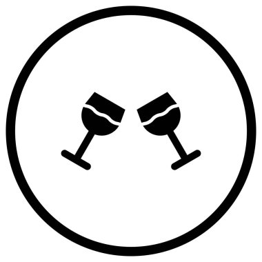 Şarap kadehi Vektör Simgesi Tasarım İllüstrasyonu