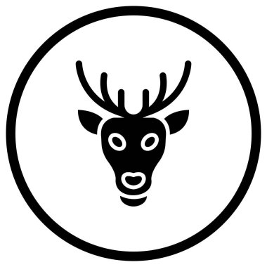 Geyik Vektörü Simgesi Tasarım İllüstrasyonu