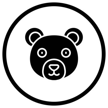 Ayı Vektörü Simgesi Tasarım İllüstrasyonu