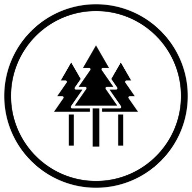 Orman Vektörü Simgesi Tasarım Çizimi