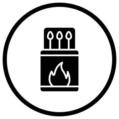 Kibrit kutusu Vektör Simgesi Tasarım İllüstrasyonu