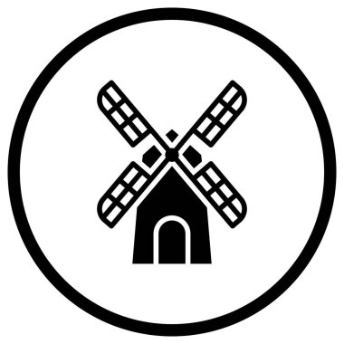 Değirmen Vektörü Simgesi Tasarım İllüstrasyonu