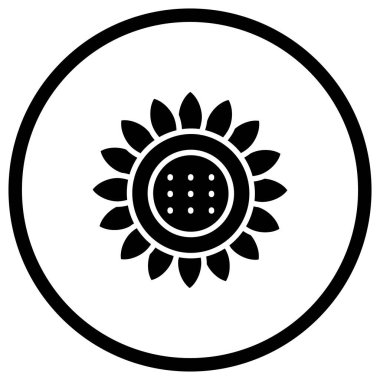 Güneş Çiçeği Vektör Simgesi Tasarım Çizimi