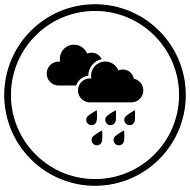 Yağmur Vektörü Simgesi Tasarım Çizimi