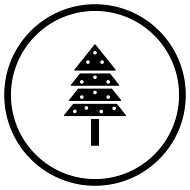 Çam Ağacı Vektör Simgesi Tasarım Çizimi
