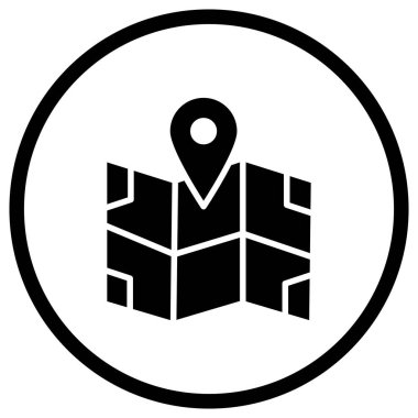 Harita Vektörü Simgesi Tasarım İllüstrasyonu