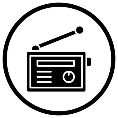 Radyo Vektörü Simgesi Tasarım İllüstrasyonu