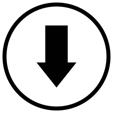 Down Arrow Vektör Simgesi Tasarım İllüstrasyonu