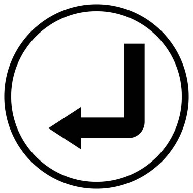 Sol Alt Vektör Simgesi Tasarım Çizimi