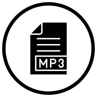 MP3 Vektör Simgesi Tasarım İllüstrasyonu