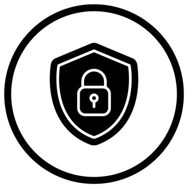 Siber Güvenlik Vektörü Simge Tasarımı İllüstrasyonu