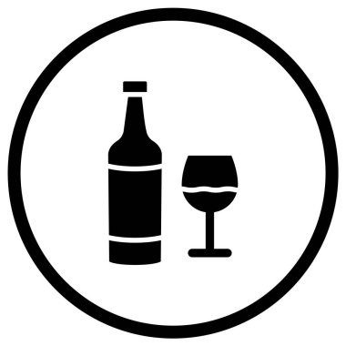 Şarap şişesi Vektör Simgesi Tasarım İllüstrasyonu