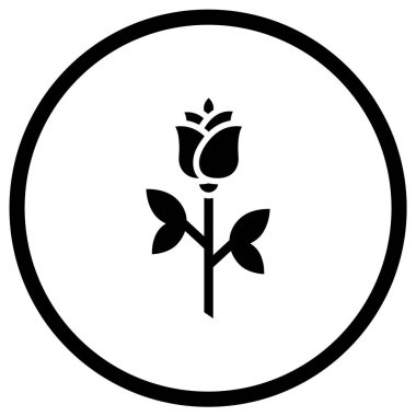 Çiçek Vektörü Simgesi Tasarım Çizimi