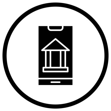 Mobil Bankacılık Vektör Simgesi Tasarım İllüstrasyonu