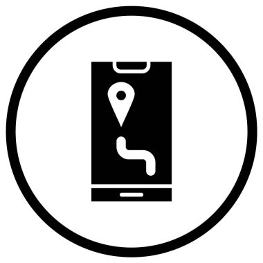 Harita Vektörü Simgesi Tasarım İllüstrasyonu