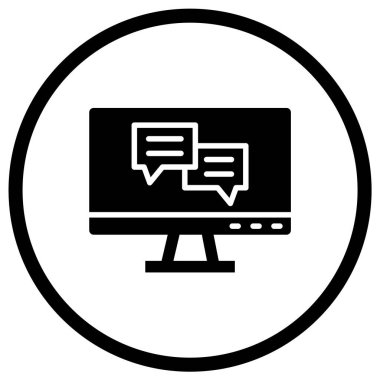 Çevrimiçi sohbet Vektör Simgesi Tasarım İllüstrasyonu